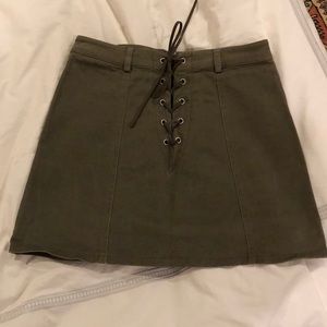 Forever21 army green high rise mini skirt - S